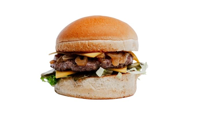 A plated burger, the kind of dish most cost sheets underestimate